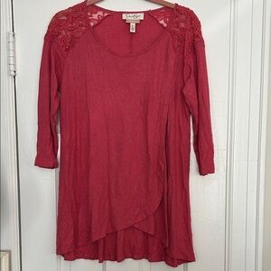Jessica Simpson Nursing Pink Lace Accent Blouse